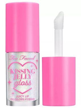 Too Faced Kissing Jelly Non-Sticky Lip Oil Gloss in Strawberry Frosting
